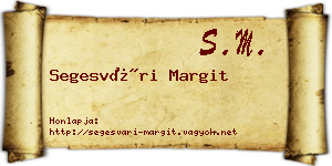 Segesvári Margit névjegykártya