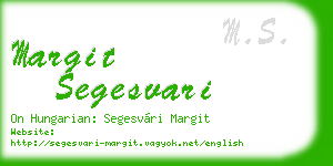 margit segesvari business card